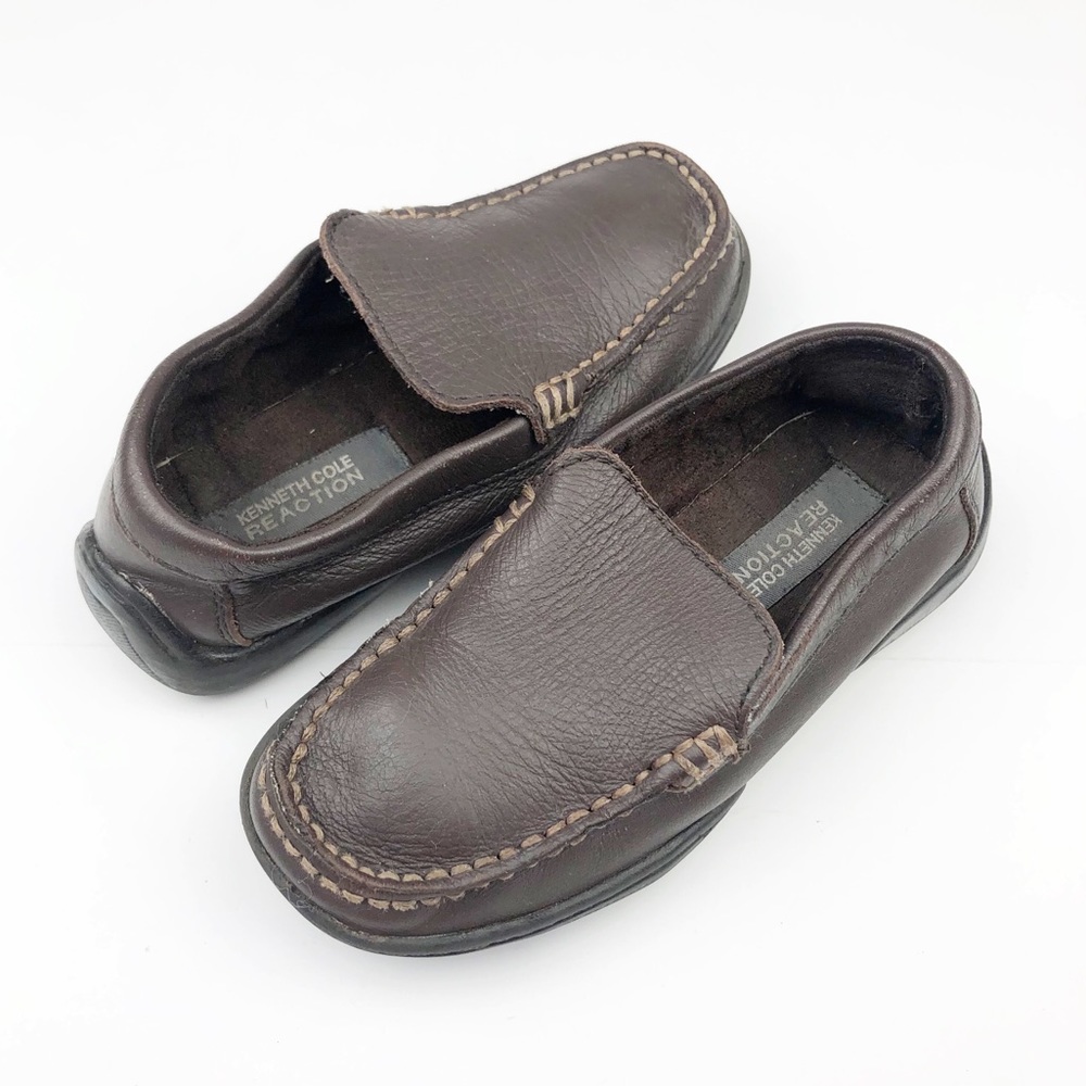 Kenneth Cole Reaction Driving Dime Leather Loafers Brown Size 10
